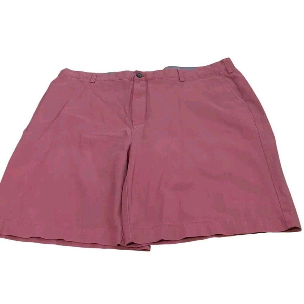Amazon Essentials Classic Woven Chino Salmon Colored Shorts Men's 42 Flat Front
